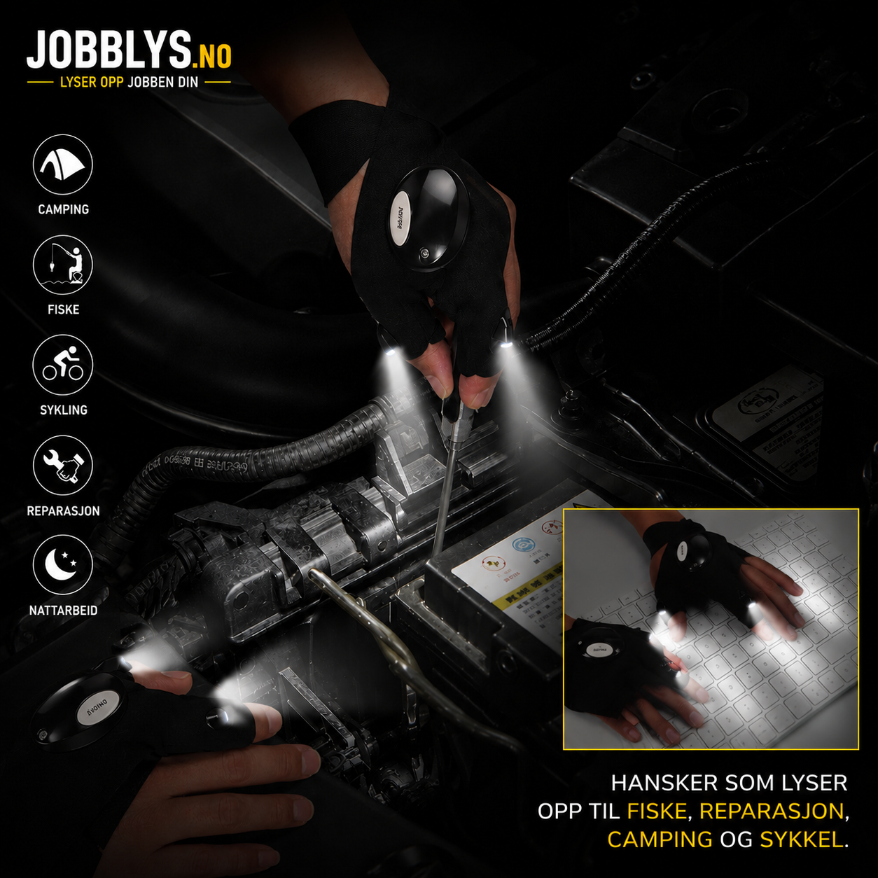 LED arbeidshansker