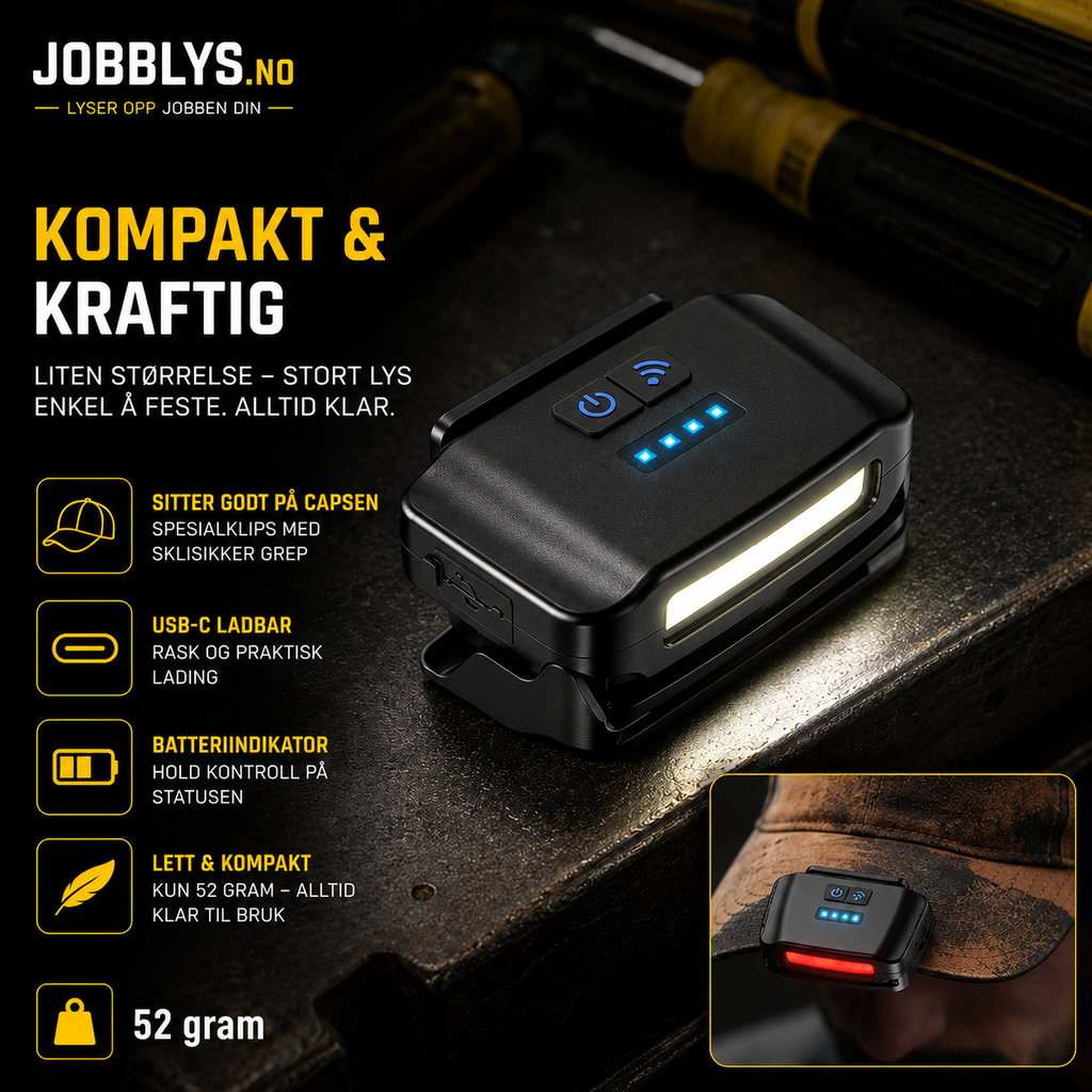 LED-lys feste til caps