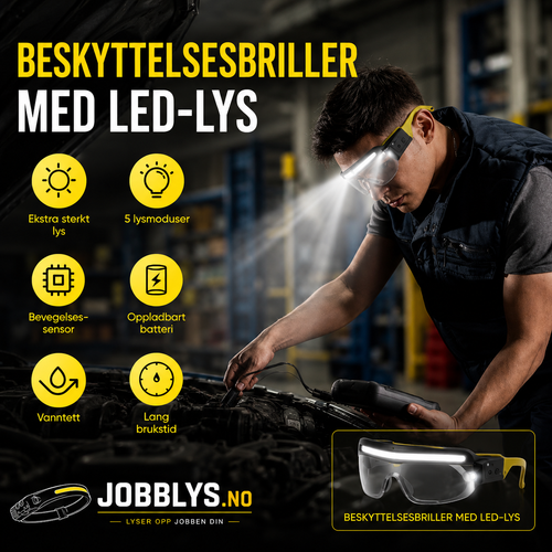 Beskyttelsesbriller med LED-lys