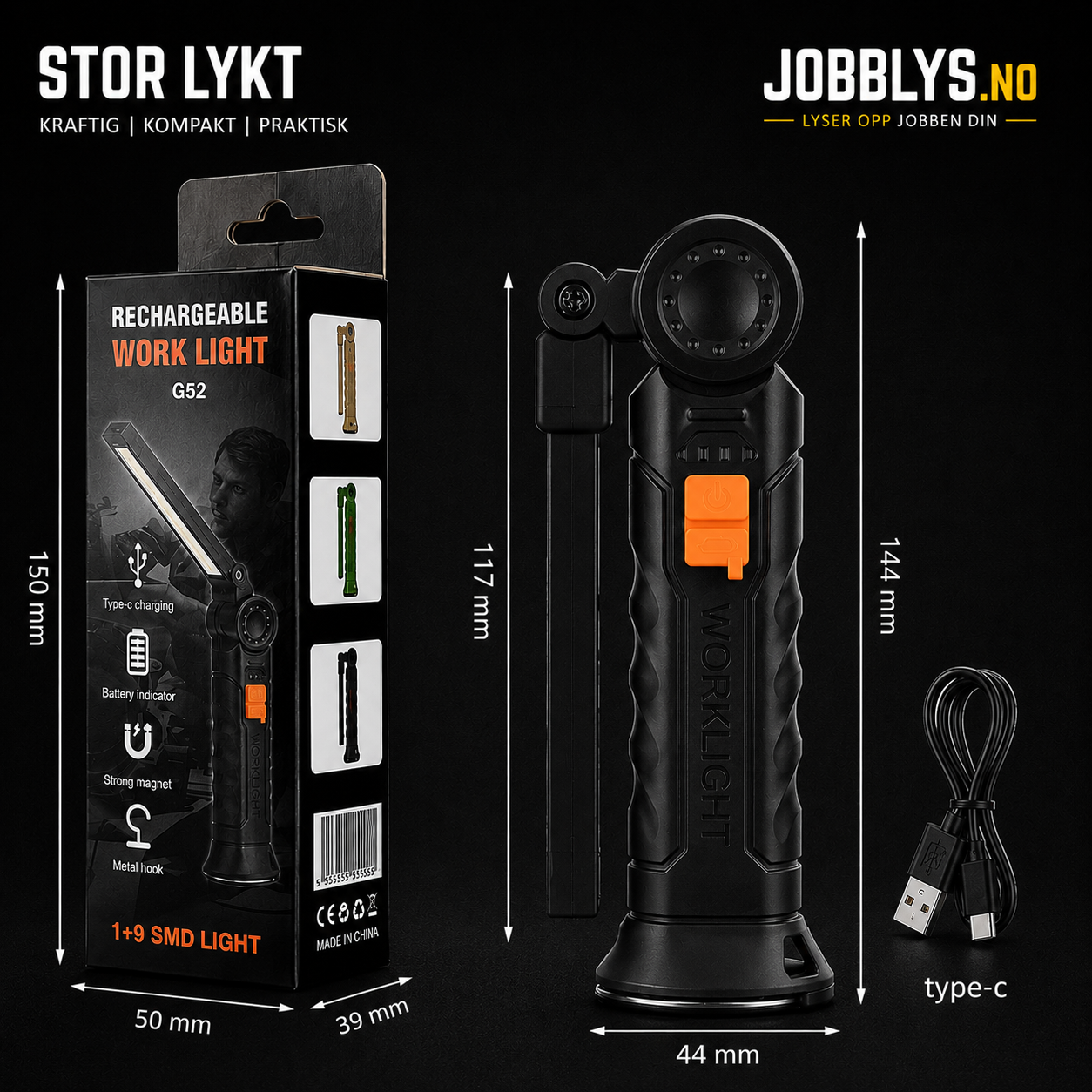 Bærbar COB arbeidslykt