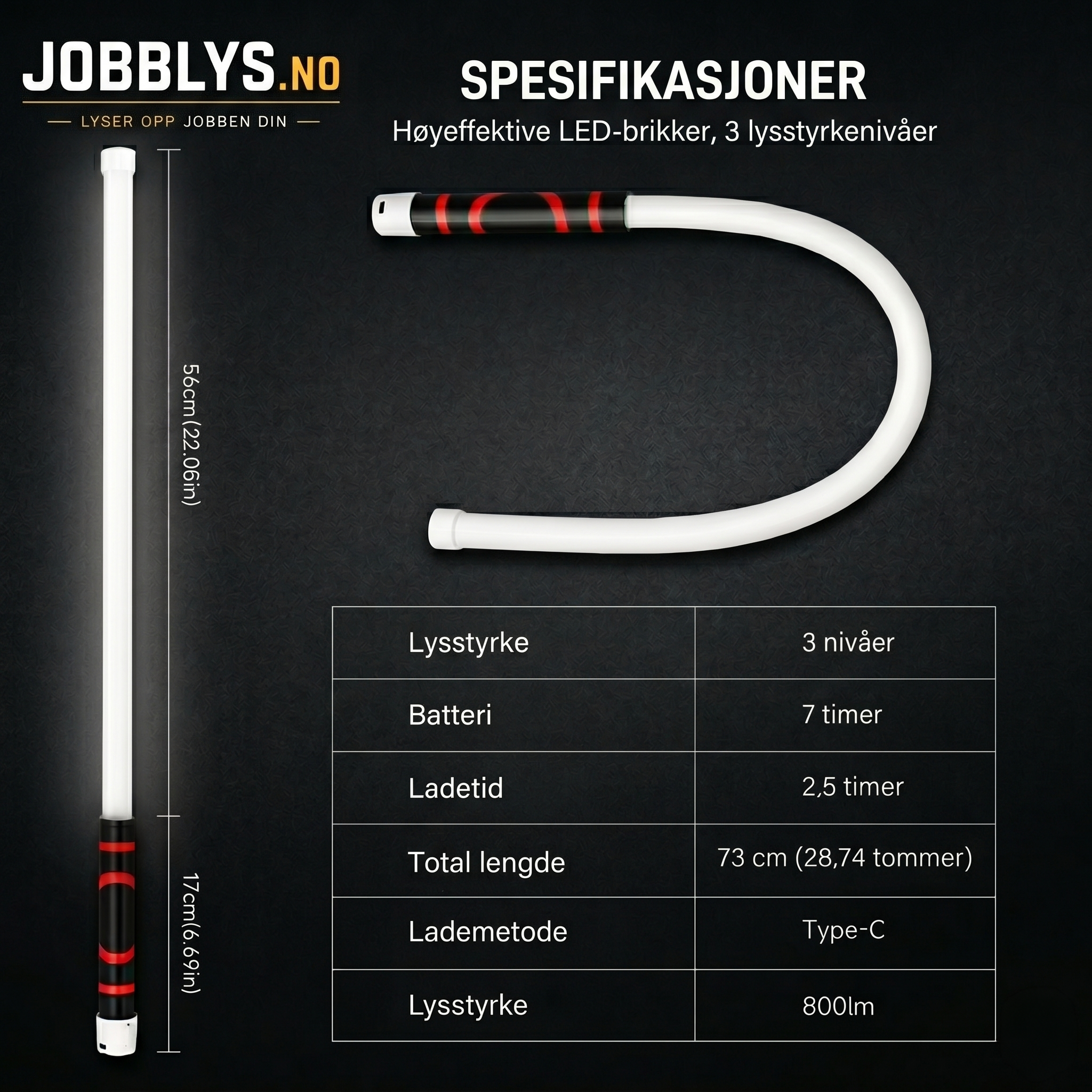 Fleksibel LED arbeidsstav